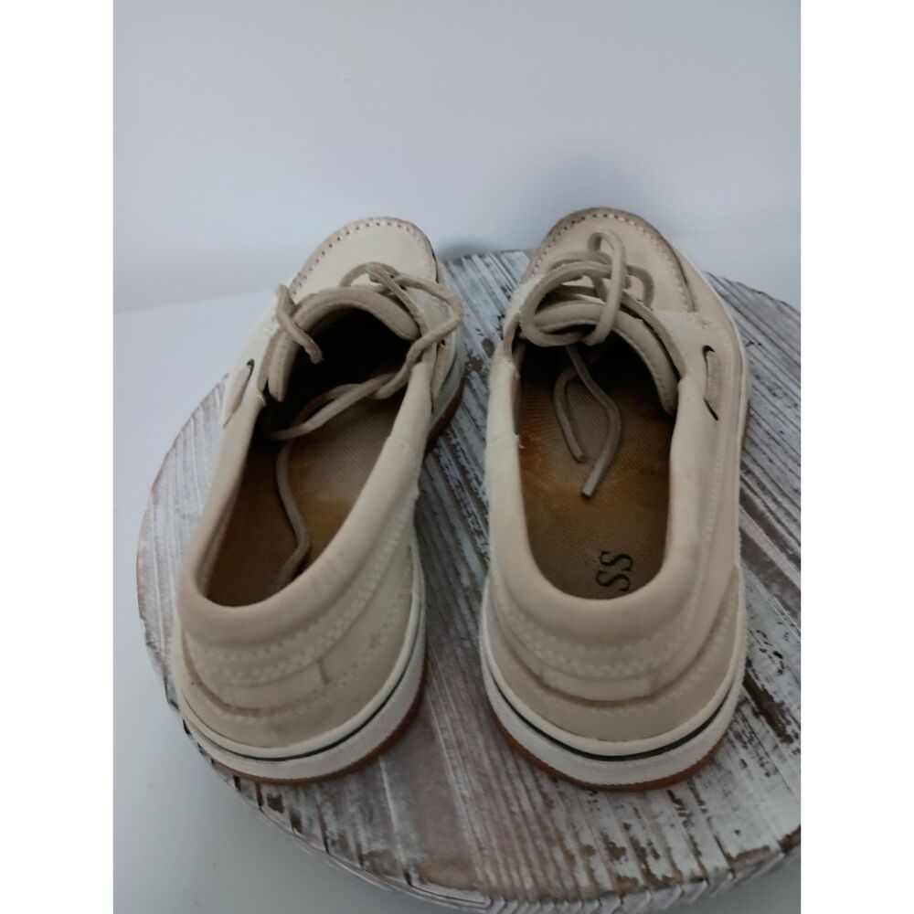 BASS Beige Cayman Loafer Leather Lace Boat Shoes - QAG2 - Women's Size 8.5 - Picture 4 of 7